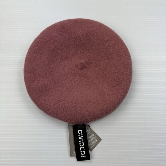 H&M Divided Pink Wool Beret Hat Pure Wool Classic French Style NWT - Picture 3 of 9